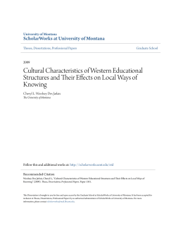 Cultural Characteristics of Western Educational Structures and Their