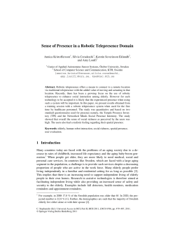 Sense of Presence in a Robotic Telepresence Domain