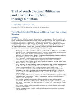 Trail of South Carolina Militiamen and Lincoln County Men to Kings