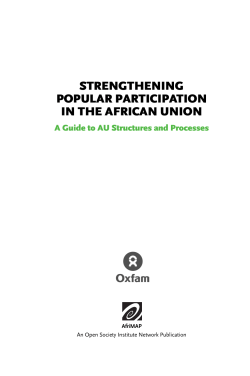 Strengthening Popular Participation in the African Union