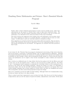 Dumbing Down Mathematics and Science: Sizer`s