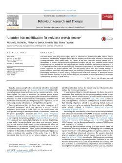 Attention bias modification for reducing speech