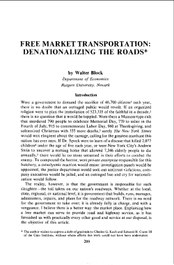 free market transportation: denationalizing the roads