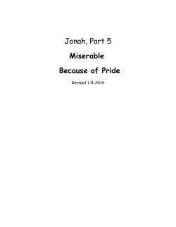 Jonah Part 5 - Miserable Because of Pride