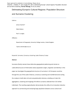 Delineating Europe`s Cultural Regions