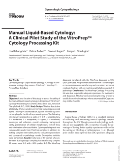 Manual Liquid-Based Cytology: A Clinical Pilot Study of