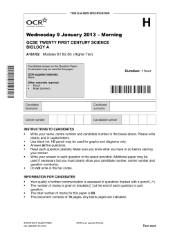 Unit A161/02 - Modules B1, B2, B3 - Higher tier