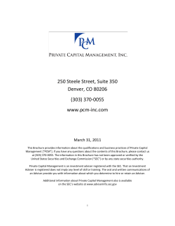 (303) 370-0055 www.pcm-inc.com