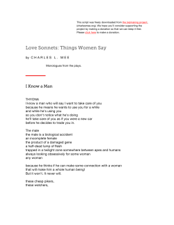 Love Sonnets: Things Women Say