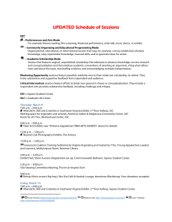 UPDATED Schedule of Sessions - Appalachian Studies Association