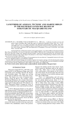 LANDFORMS OF AEOLIAN, TECTONIC AND l\lARINE ORIGIN IN