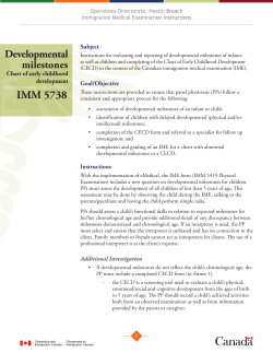 Developmental milestones - Citoyenneté et Immigration Canada