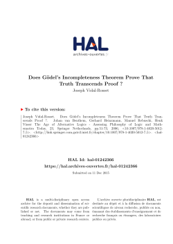 Does G&ouml;del`s Incompleteness Theorem Prove That Truth