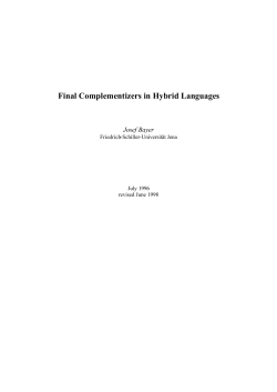 Final Complementizers in Hybrid Languages
