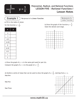 Math 30-1: Rational Functions I
