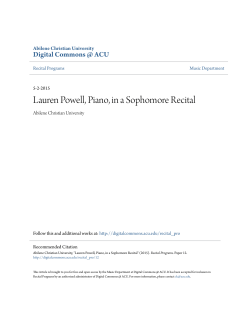 Lauren Powell, Piano, in a Sophomore Recital
