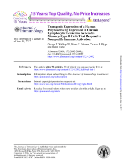 Nonspecific Immune Activation Memory