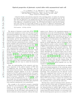 Optical properties of photonic crystal slabs with asymmetrical unit cell