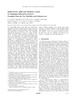 Rapid forearc uplift and subsidence caused by impinging