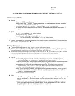 Hyperglycemic Hyperosmolar Nonketotic Syndrome and Diabetic