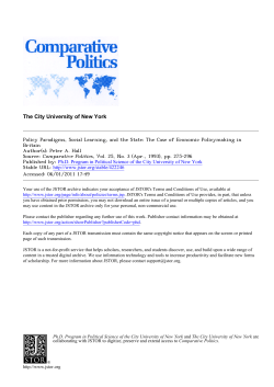 Policy Paradigms, Social Learning, and the State - UNC