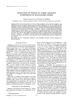 oxidation of phenol in acidic aqueous suspensions of manganese