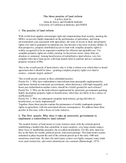 The three puzzles of land reform