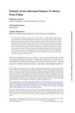 Formal versus Informal Finance: Evidence from China