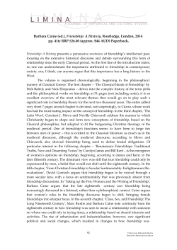 Review: Friendship: A History - The University of Western Australia