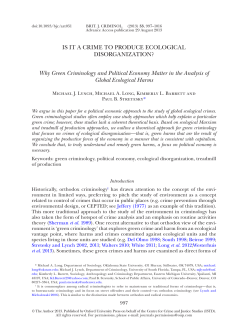 IS IT A CRIME TO PRODUCE ECOLOGICAL