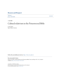 Cultural relativism in the Poisonwood Bible - DOCS@RWU