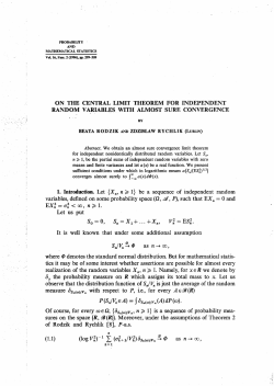 ON THE CENTRAL LIMIT THEOREM FOP INDEPENDENT