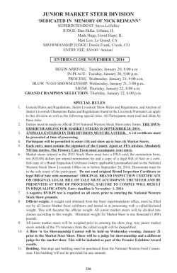 junior market steer division - National Western Stock Show and Rodeo