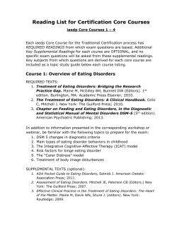 Traditional Core Course Required Reading List