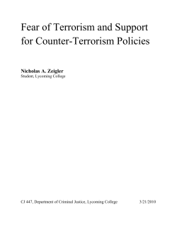 Fear of Terrorism and Support for Counter