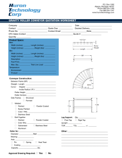 Gravity Roller Conveyor Quote Sheet