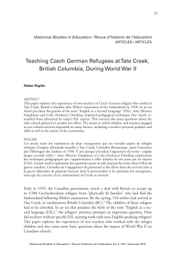 Teaching Czech German Refugees at Tate Creek, British Columbia