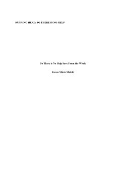 SO THERE IS NO HELP So There is No Help Save From the Witch