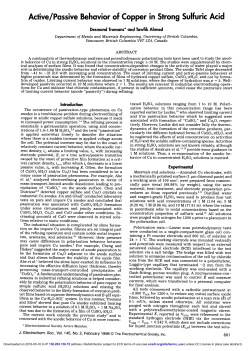 Active/Passive Behavior of Copper in Strong Sulfuric Acid