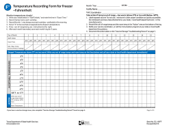 Temperature Recording Form (Freezer - Fahrenheit)