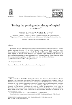 Testing the pecking order theory of capital structure