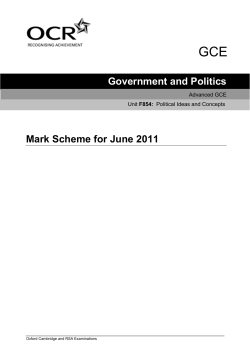 Mark scheme - Unit F854 - Political ideas and concepts - June