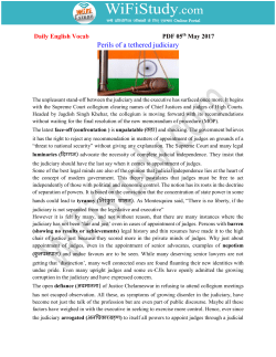Perils of a tethered judiciary - English