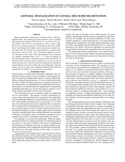 Gesture Spatialization in Natural Discourse Segmentation