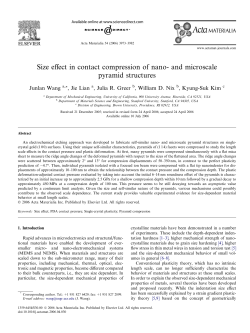 Size effect in contact compression of nano- and