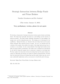 Strategic Interaction between Hedge Funds and Prime Brokers
