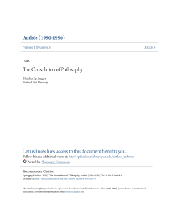 The Consolation of Philosophy - PDXScholar