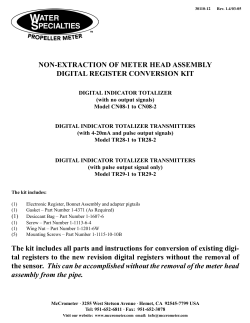 NON-EXTRACTION OF METER HEAD ASSEMBLY DIGITAL