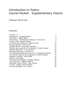 Introduction to Poetry Course Packet: Supplementary Poems