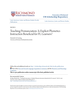 Teaching Pronunciation: Is Explicit Phonetics Instruction Beneficial